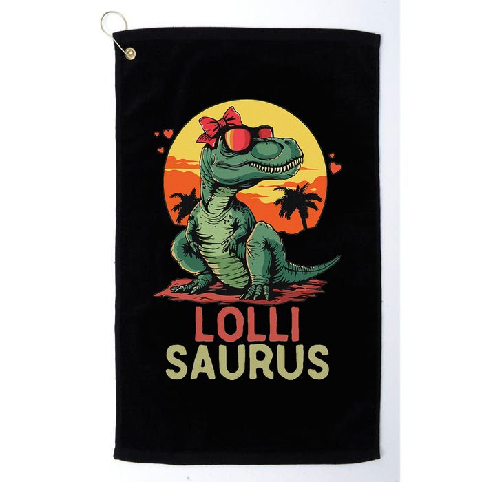Lollisaurus Dino Dinosaur Lolli Saurus T Rex Funny Trex Golf Towel