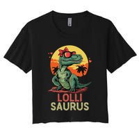 Lollisaurus Dino Dinosaur Lolli Saurus T Rex Funny Trex Crop Top