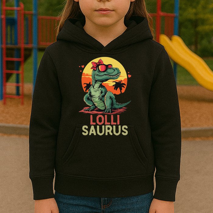 Lollisaurus Dino Dinosaur Lolli Saurus T Rex Funny Trex Kids Hoodie