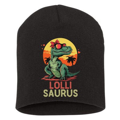 Lollisaurus Dino Dinosaur Lolli Saurus T Rex Funny Trex Short Acrylic Beanie
