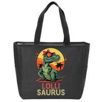 Lollisaurus Dino Dinosaur Lolli Saurus T Rex Funny Trex Zip Tote Bag