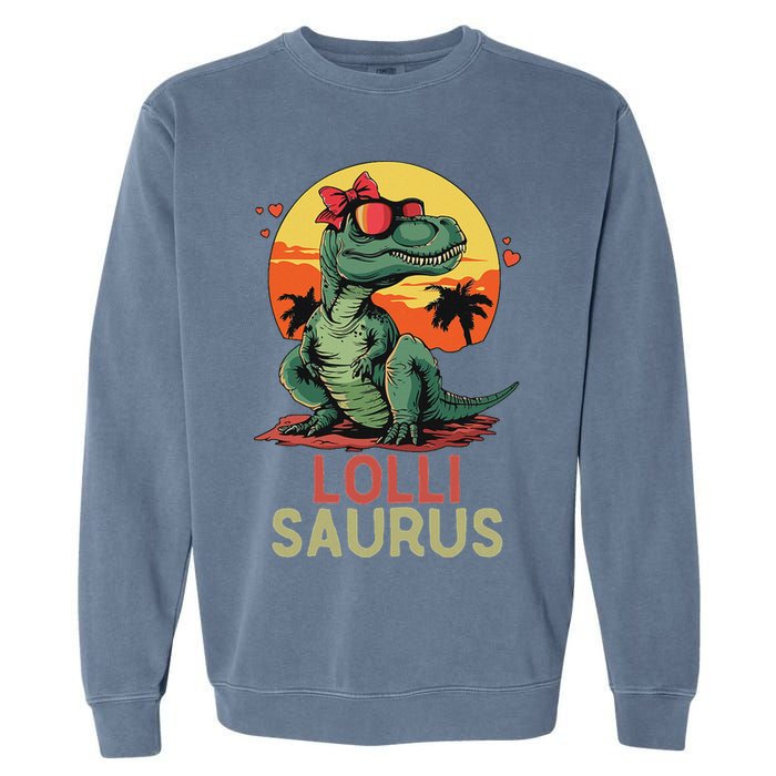 Lollisaurus Dino Dinosaur Lolli Saurus T Rex Funny Trex Garment-Dyed Sweatshirt