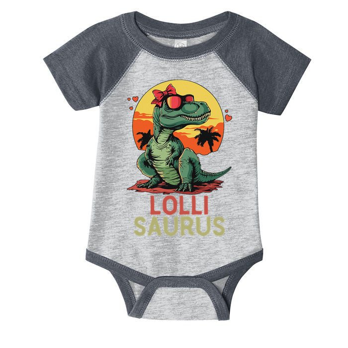 Lollisaurus Dino Dinosaur Lolli Saurus T Rex Funny Trex Infant Baby Jersey Bodysuit