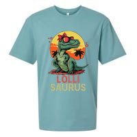 Lollisaurus Dino Dinosaur Lolli Saurus T Rex Funny Trex Sueded Cloud Jersey T-Shirt
