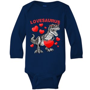 Lovesaurus Dino Dinosaur Valentines Day Gift Baby Long Sleeve Bodysuit