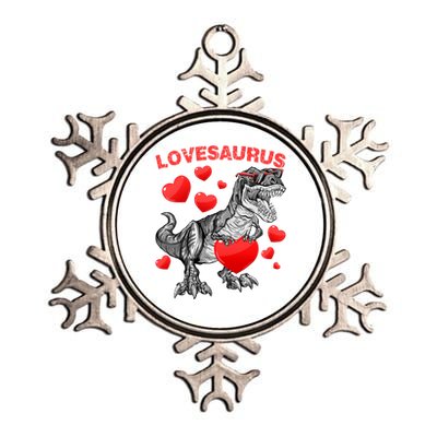 Lovesaurus Dino Dinosaur Valentines Day Gift Metallic Star Ornament