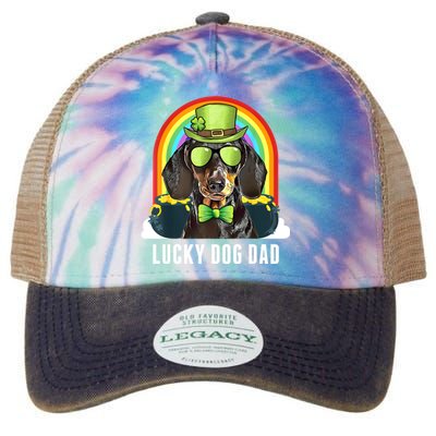 Lucky Dachshund Dog Dad St Patricks Day Legacy Tie Dye Trucker Hat