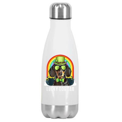 Lucky Dachshund Dog Dad St Patricks Day Stainless Steel Insulated Water Bottle