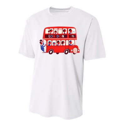 London Double Decker Bus London Red Bus British Baby Shower Performance Sprint T-Shirt