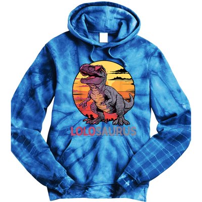 Lolosaurus Dino Dinosaur Lolosaurus Trex Funny Trex Tie Dye Hoodie