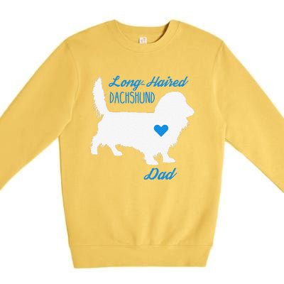 LongHaired Dachshund Dad Fathers Day Wiener Dog Premium Crewneck Sweatshirt