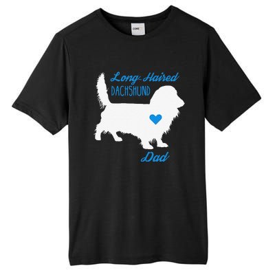 LongHaired Dachshund Dad Fathers Day Wiener Dog Tall Fusion ChromaSoft Performance T-Shirt