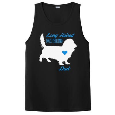 LongHaired Dachshund Dad Fathers Day Wiener Dog PosiCharge Competitor Tank