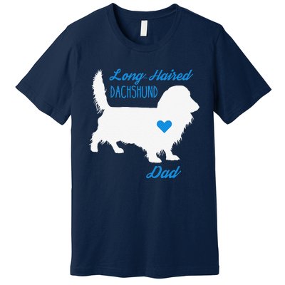 LongHaired Dachshund Dad Fathers Day Wiener Dog Premium T-Shirt