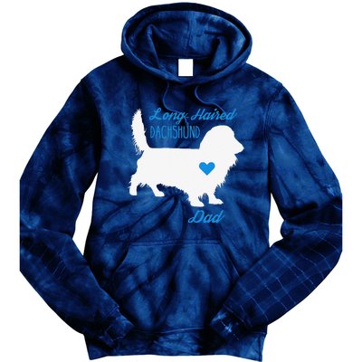 LongHaired Dachshund Dad Fathers Day Wiener Dog Tie Dye Hoodie