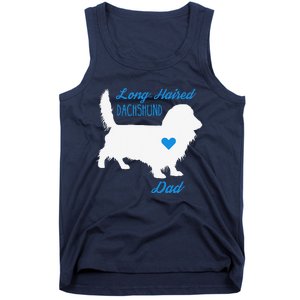 LongHaired Dachshund Dad Fathers Day Wiener Dog Tank Top