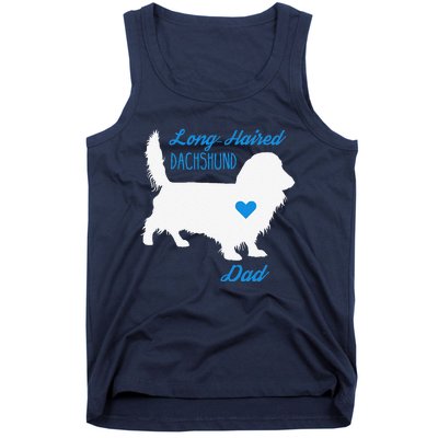 LongHaired Dachshund Dad Fathers Day Wiener Dog Tank Top