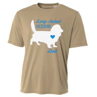 LongHaired Dachshund Dad Fathers Day Wiener Dog Cooling Performance Crew T-Shirt