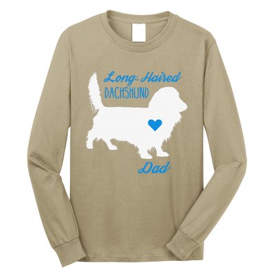 LongHaired Dachshund Dad Fathers Day Wiener Dog Long Sleeve Shirt