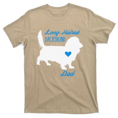 LongHaired Dachshund Dad Fathers Day Wiener Dog T-Shirt