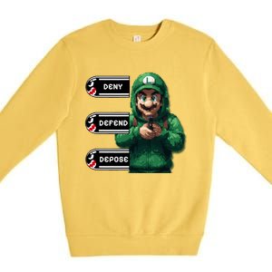 Luigi Deny Defend Depose Premium Crewneck Sweatshirt