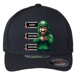 Luigi Deny Defend Depose Flexfit Unipanel Trucker Cap