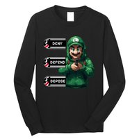 Luigi Deny Defend Depose Long Sleeve Shirt