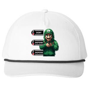 Luigi Deny Defend Depose Snapback Five-Panel Rope Hat