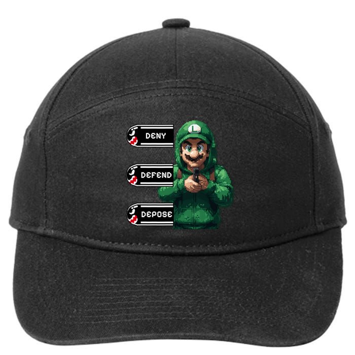 Luigi Deny Defend Depose 7-Panel Snapback Hat