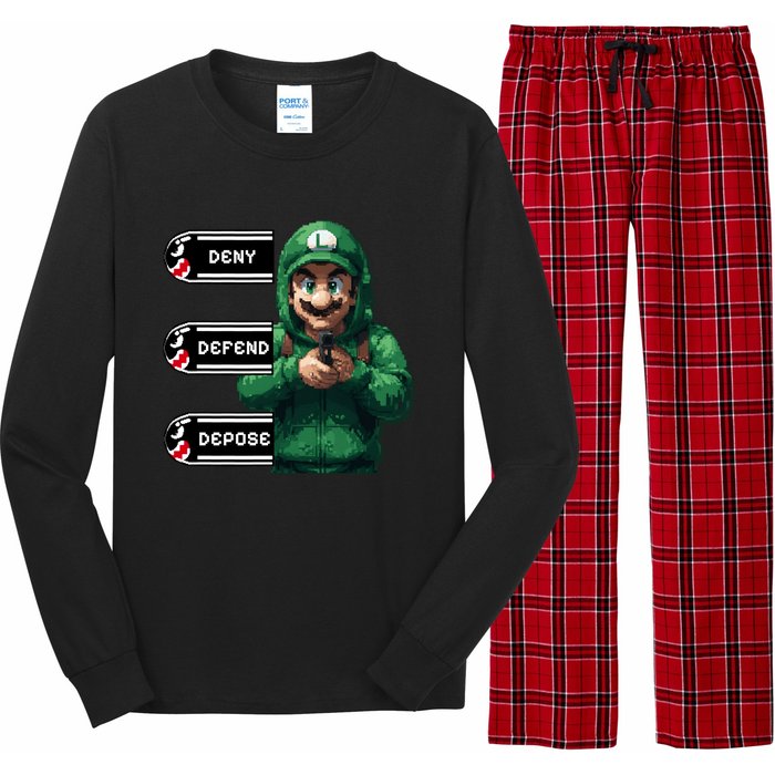 Luigi Deny Defend Depose Long Sleeve Pajama Set