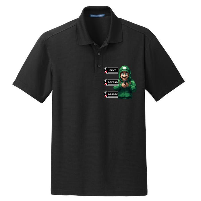 Luigi Deny Defend Depose Dry Zone Grid Polo