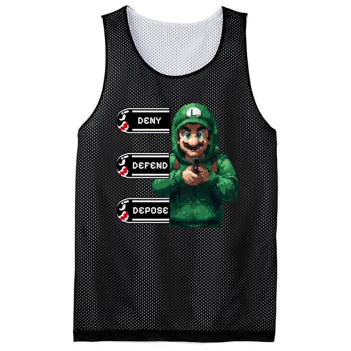 Luigi Deny Defend Depose Mesh Reversible Basketball Jersey Tank