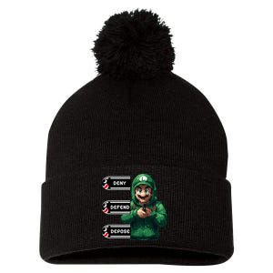 Luigi Deny Defend Depose Pom Pom 12in Knit Beanie