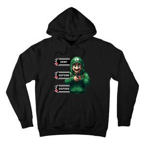 Luigi Deny Defend Depose Tall Hoodie