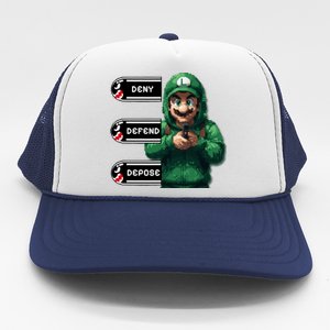 Luigi Deny Defend Depose Trucker Hat