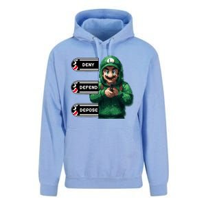 Luigi Deny Defend Depose Unisex Surf Hoodie