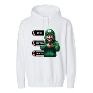 Luigi Deny Defend Depose Garment-Dyed Fleece Hoodie