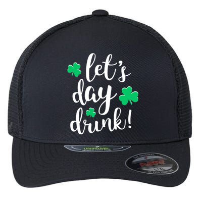 Let's Day Drink Funny Cute St Patricks Day Drinking Beer Flexfit Unipanel Trucker Cap