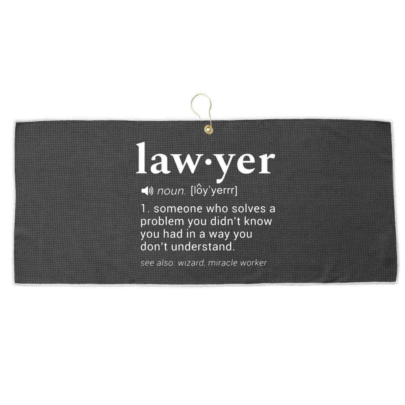 Lawyer Dictionary Definition Funny Gag Design For Lawyers Large Microfiber Waffle Golf Towel