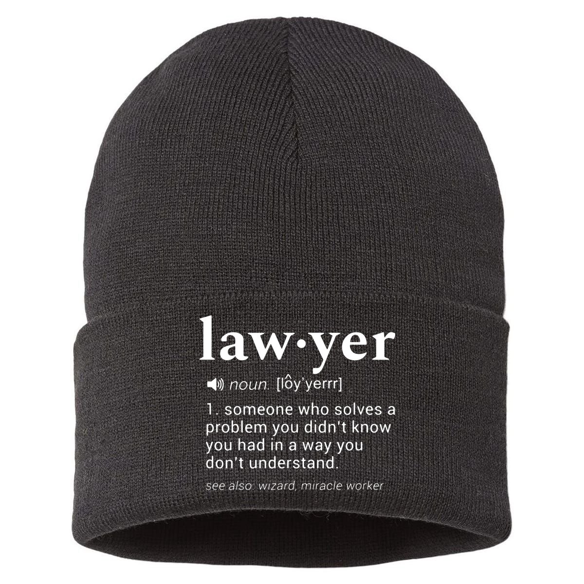 Lawyer Dictionary Definition Funny Gag Design For Lawyers Sustainable Knit Beanie