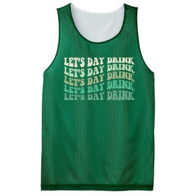 Let's Day Drink Funny Cute St Patricks Day Drinking Beer Mesh Reversible Basketball Jersey Tank