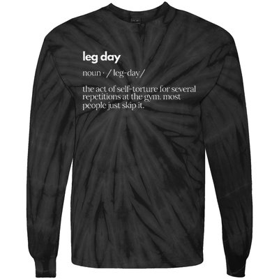 Leg Day Definition Gym Pump Cover Oversized Gym Workout Tie-Dye Long Sleeve Shirt