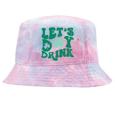 Lets Day Drink Groovy Vintage St Patricks Day Lucky Tie-Dyed Bucket Hat