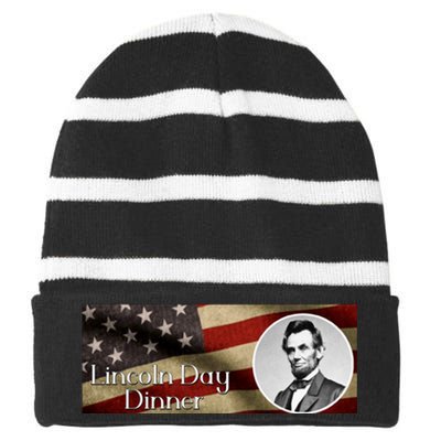 Lincon Day Dinner Striped Beanie with Solid Band