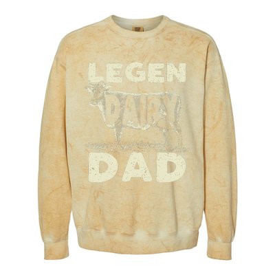 Legen Dairy Dad Cow Farmer Father's Day Colorblast Crewneck Sweatshirt