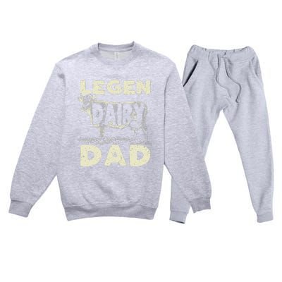 Legen Dairy Dad Cow Farmer Father's Day Premium Crewneck Sweatsuit Set