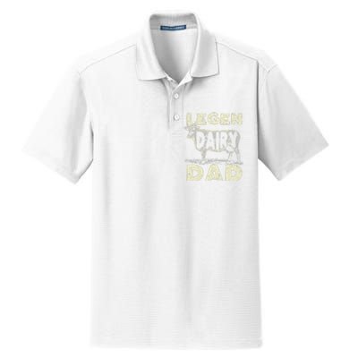 Legen Dairy Dad Cow Farmer Father's Day Dry Zone Grid Polo