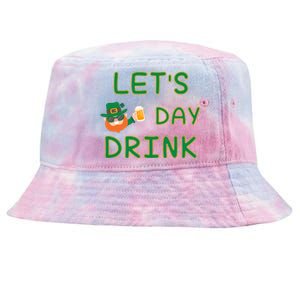 Lets Day Drink Irish Gift For St Patricks Tie-Dyed Bucket Hat