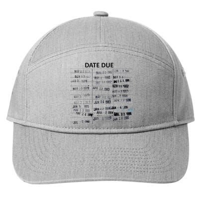 Library Due Date Librarian Date Due 7-Panel Snapback Hat