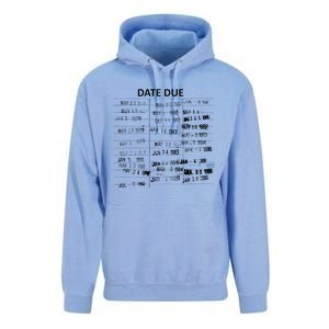 Library Due Date Librarian Date Due Unisex Surf Hoodie